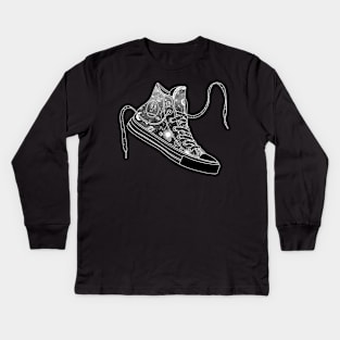 Scorpio high tops - Space canvas Kids Long Sleeve T-Shirt